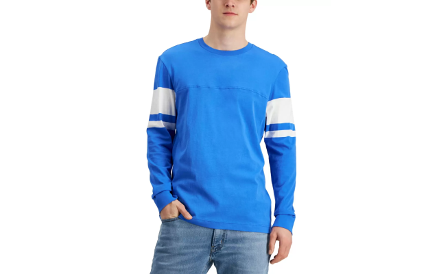 Club Room Men’s Football T-Shirt, Blue, Small