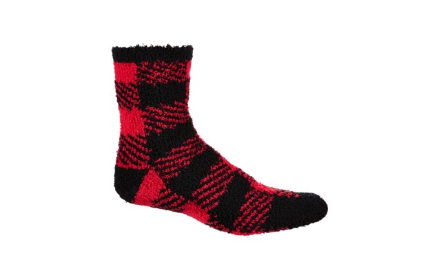  Mens Holiday Half Calf Socks, Red, OS