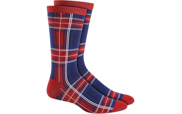  Mens Holiday Socks, Navy/Red, One Size