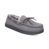 Club Room Men’s Moccasin Slippers, Creat Gray, Medium