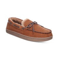 Club Room Men’s Moccasin Slippers, Creat Tan, Small