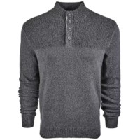 Club Room Men’s Ribbed Four-Button Sweaters, Gray, X-Large