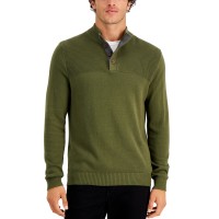 Club Room Men’s Ribbed Four-Button Sweaters, Green, XX-Large