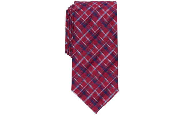  Men’s Rivington Plaid Tie, Red