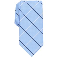 Club Room Men’s Rodick Slim Grid Tie, Light Blue