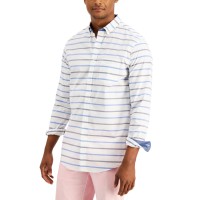 Club Room Men’s Soft Stripes Shirts, White, Small