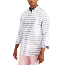 Club Room Men’s Soft Stripes Shirts, White, Small