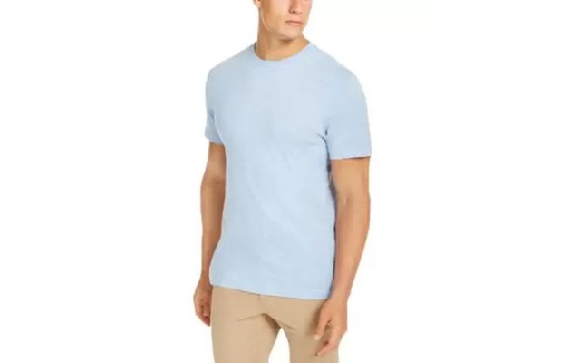  Men’s Solid Crewneck T-Shirt, Small, Blue