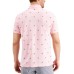  Mens Stretch Tropical Print Polo Shirts, Large