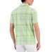  Men’s Textured Windowpane Check Pocket Polo Shirt, Mint Green, Medium
