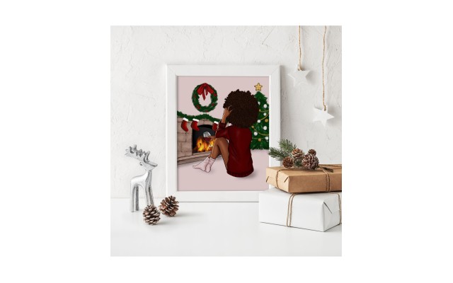 Coco Michele By The Fire Illustration