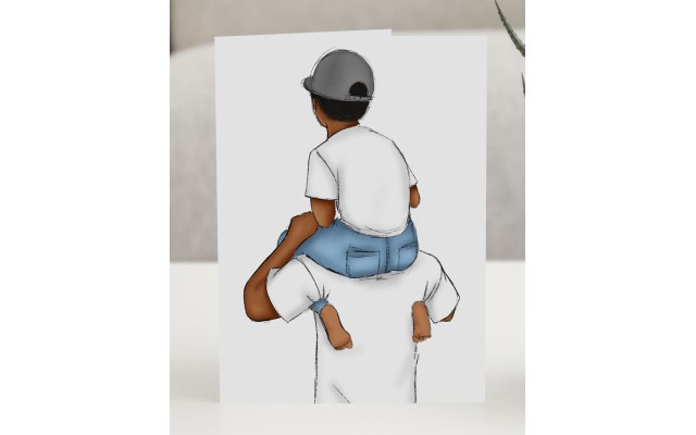 Coco Michele Dad and Son Greeting Card, White, 4.25″ x 5.5″