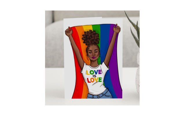 Coco Michele Love is Love Greeting Card, Rainbow, 4.25″ x 5.5″