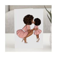 Coco Michele Mom & Daughter Greeting Card, Pink, 4.25″ x 5.5″