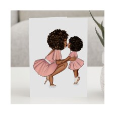 Coco Michele Mom & Daughter Greeting Card, Pink, 4.25″ x 5.5″