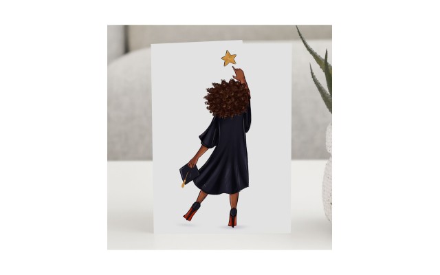 Coco Michele Reach for the Stars Card, Black, 4.25″ x 5.5″