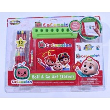 Cocomelon Roll & Go Art Station 12 Piece Crayon Marker Sticker Creative Kids