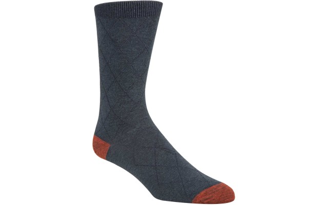  Men’s Crew Socks (Grey/Red, 7-12)