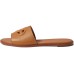  Women’s Flynn Logo Slide Sandal Flat, Pecan Leather, 8.5