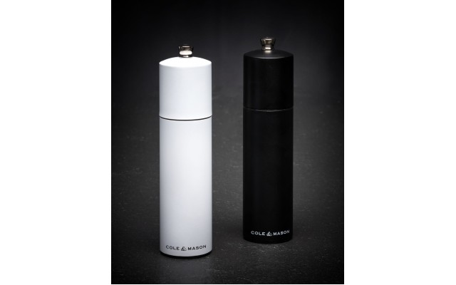 Cole & Mason Hawksbury Salt and Pepper Mill Gift Set, Black/White, 7”