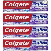 Colgate Max Fresh Toothpaste – KnockOut – With Odor Neutralizing Technology – Net Wt. 6 OZ (170 g) Per Tube – Pack of 4 Tubes