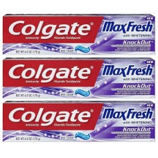 Colgate Max Fresh Toothpaste – KnockOut – With Odor Neutralizing Technology – Net Wt. 6 OZ (170 g) Per Tube – Pack of 3 Tubes