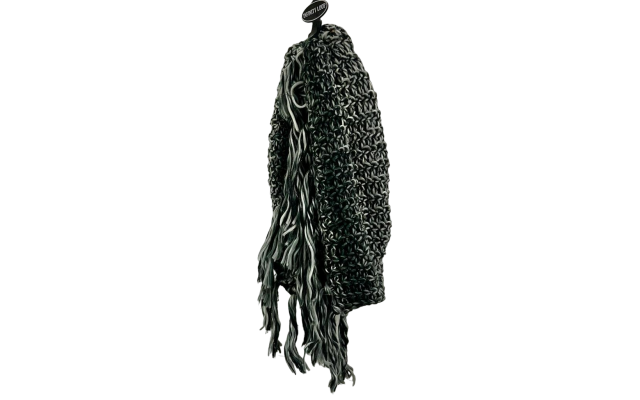  Crochet Infinity Scarf, Black/Silver
