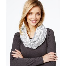Collection Xiix Foil-Print Lace Infinity Loop, Gray