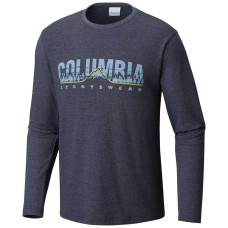 Columbia Men’s Ketring Graphic Long Sleeve Shirt (Blue, Medium)