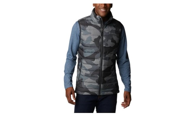 Men’s Powder Lite Vest, Grey Camo, Small
