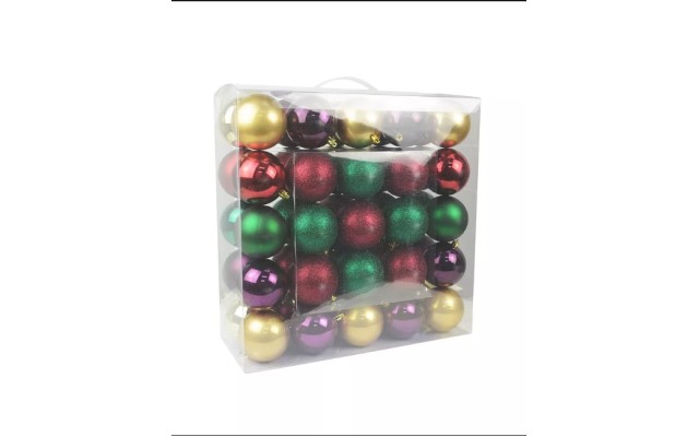 Combo 50Pc 3 Shiny Glitter Square-Festive Blooms Christmas Ornament