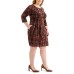  Womens Plus Size Printed Sheath Dress, Rustcopper/20W