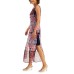  Womens Printed Chiffon Maxi Dress, Pink, 10