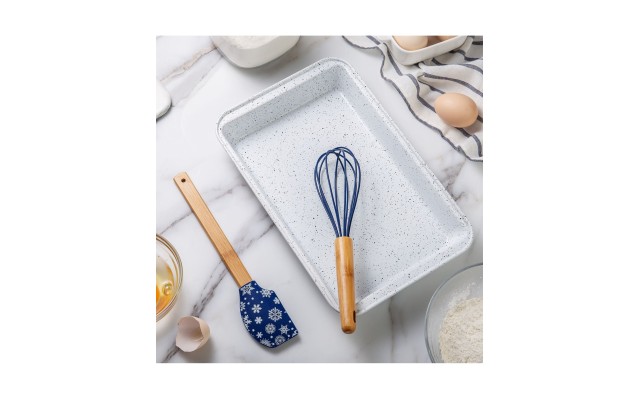 Cook with Color Enchante 3-pc. Baking Pan Set, White/Navy