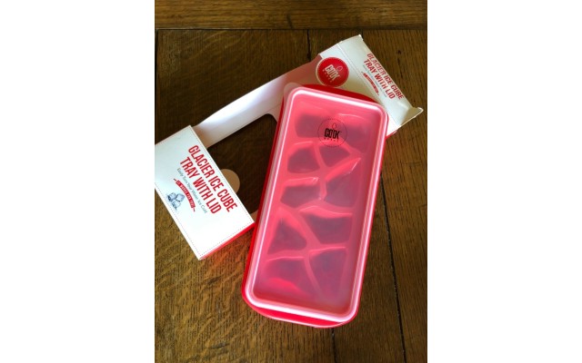  Red Glacier Ice Cube Freezer Tray, Lid, 2 pc, Fun Shapes, NIP NIB