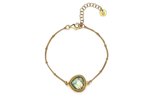  Gold Tone Single Stone Bracelet