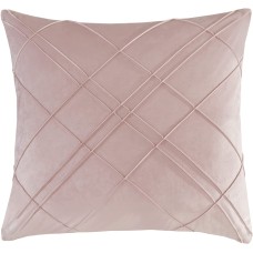 CosmoLiving Euro Sham Pleated Velvet Geometric Decorative Pillow, Pink, 26 x 26
