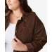  Womans Trendy Plus Size Jacket (Brown, 20WX22W)