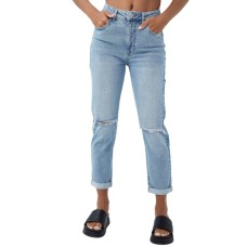 Cotton On Women’s Stretch Mom Denim Jeans, Byron Blue Rip, 8