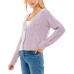  Juniors’ Cable-Knit Cardigan, Lilac/L