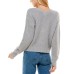  Juniors’ Cable-Knit Cardigan (Grey, X-Large)