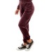  Juniors’ Utility-Pocket Velour Jogger Pants, Purple/M