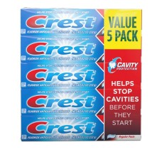 Crest Fluoride Anticavity Toothpaste, Regular Paste, 8.2 Ounce, 5 pk