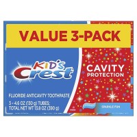 Crest Kid’s Cavity Protection Toothpaste (children and toddlers 2+), Sparkle Fun, 4.6 Oz (Pack of 3)