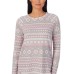  Women’s Brushed Sweater-Knit Long-Sleeve Pajama Set, Gray, Large