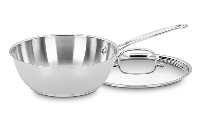  3 Qt Chefs Pan with Cover Stainless Steel