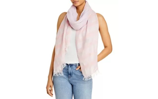  Capri Striped Color Block Scarf, Pink