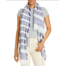 D’Aniello Women's Ischia Striped Scarf, Navy