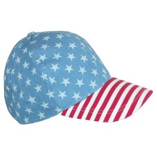 David & Young Women’s Cotton American Flag Stars and Stripes Baseball Cap, Blue