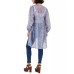  Juniors’ Button-Waist Blouson-Sleeve Kimono, Blue, Large